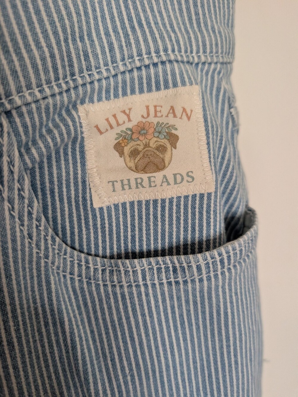 Wide Leg Patchwork Jeans - Light Blue - Picture 3 of 4